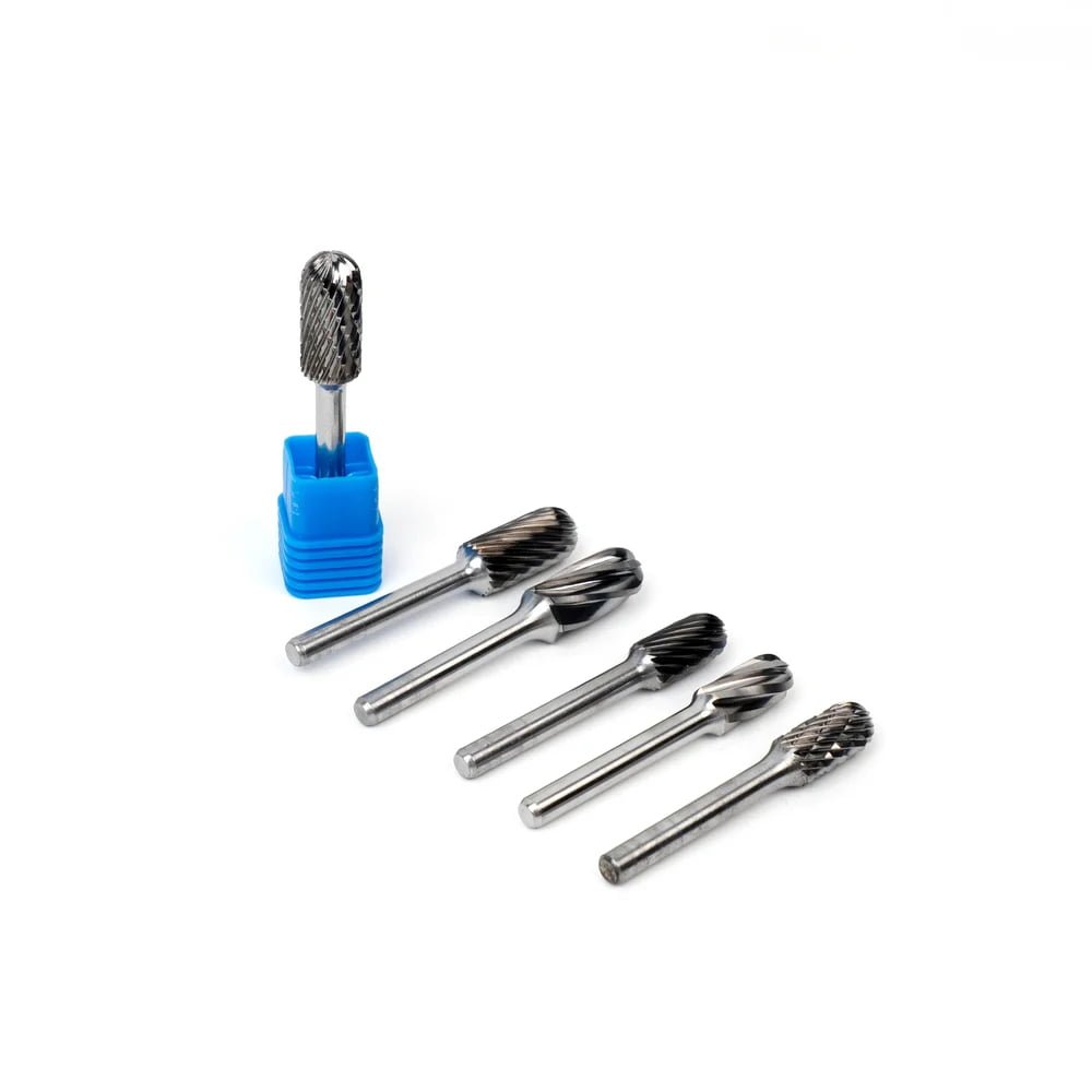 AI software interface showing optimized carbide burr flute geometry design iterations